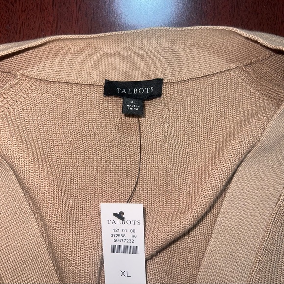 Talbots Beige Button-Up Cardigan Sweater - Picture 2 of 5